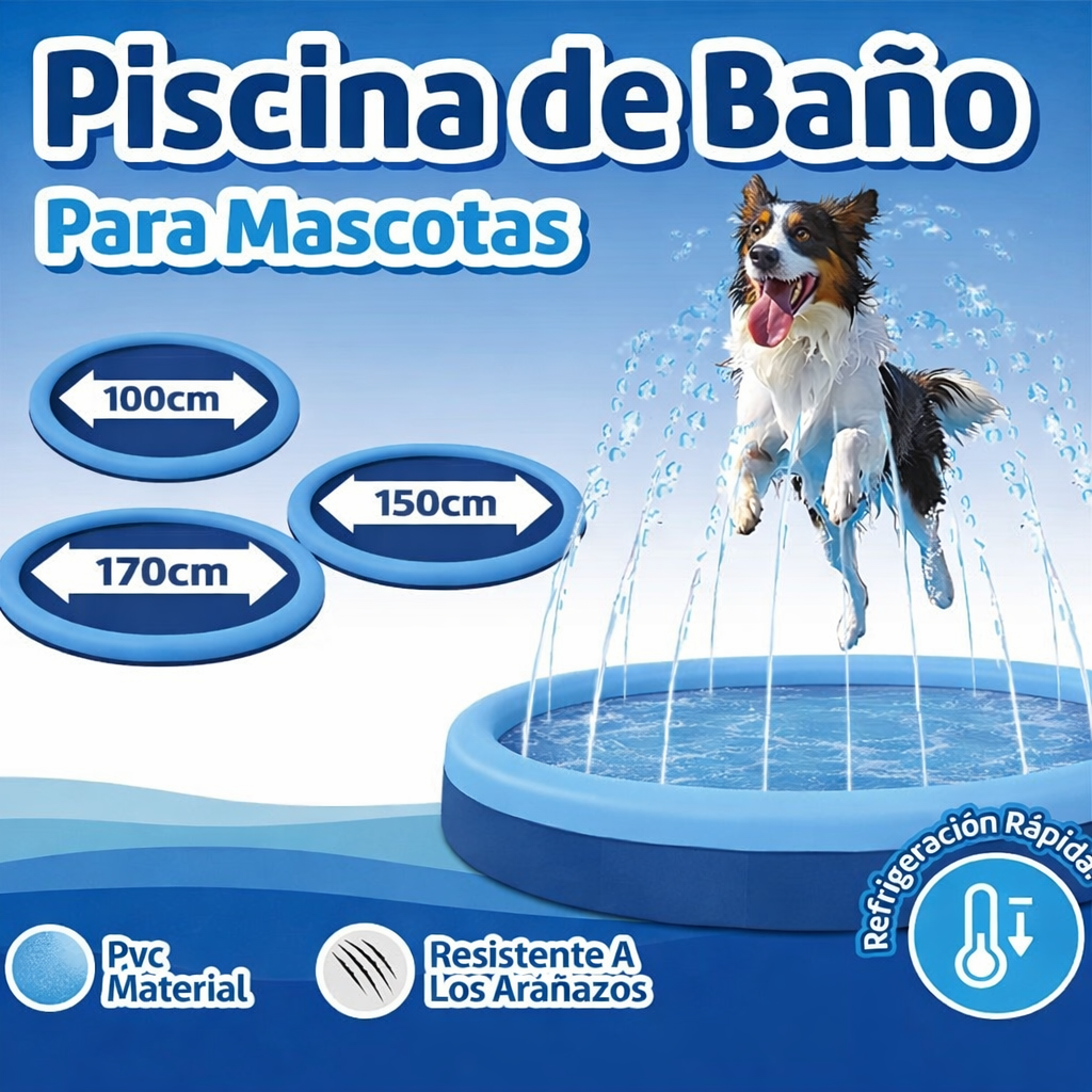 Piscina Refrescante Plegable para Mascotas – ¡Diversión de Verano sin Calor!